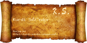 Kurdi Sándor névjegykártya