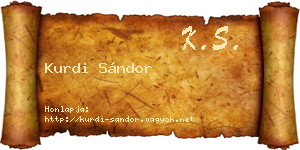 Kurdi Sándor névjegykártya