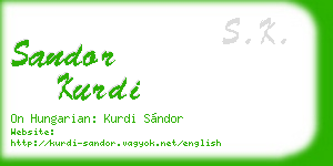 sandor kurdi business card